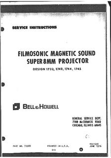 Bell and Howell 1733 manual. Camera Instructions.